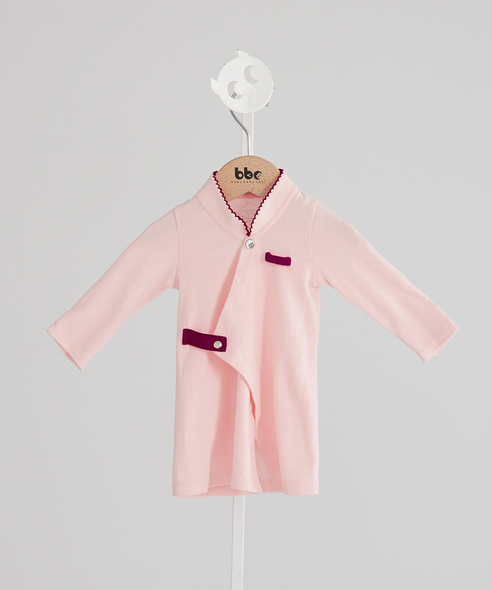 Main | Newborn baby belly shirt | Small stand-up collar | 100% organic cotton