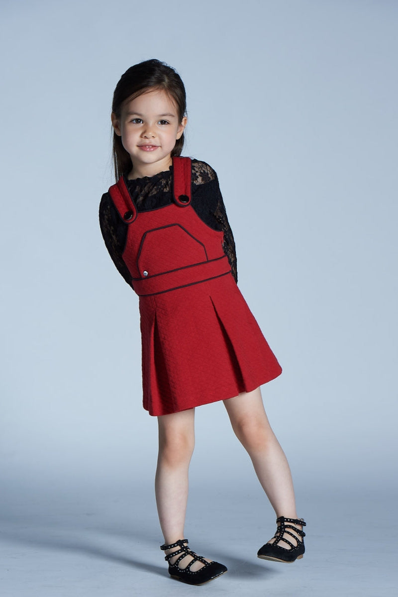 Main | 女童 溫蒂格菱紋背帶裙 | 幾何線條 | 100% 有機棉