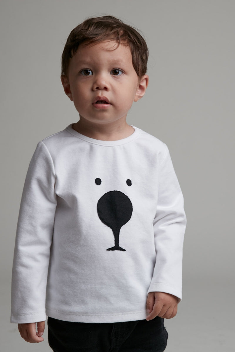 Main | Toddler Happy Face Big Nose Dog Top | Animal Face | 100% Organic Cotton