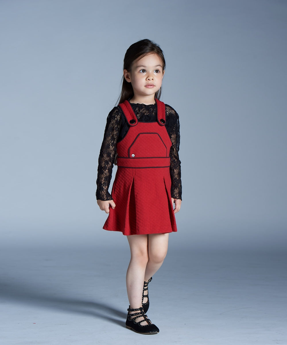 Main | 女童 溫蒂格菱紋背帶裙 | 幾何線條 | 100% 有機棉