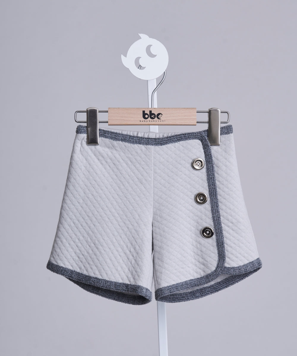 Main | Girls French Elegant Trim Shorts | Striped Trim | 100% Organic Cotton