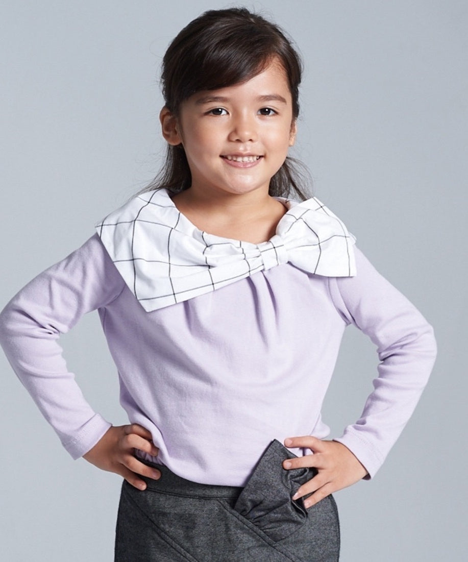 Main | Girls butterfly shawl collar top | bow | 100% organic cotton
