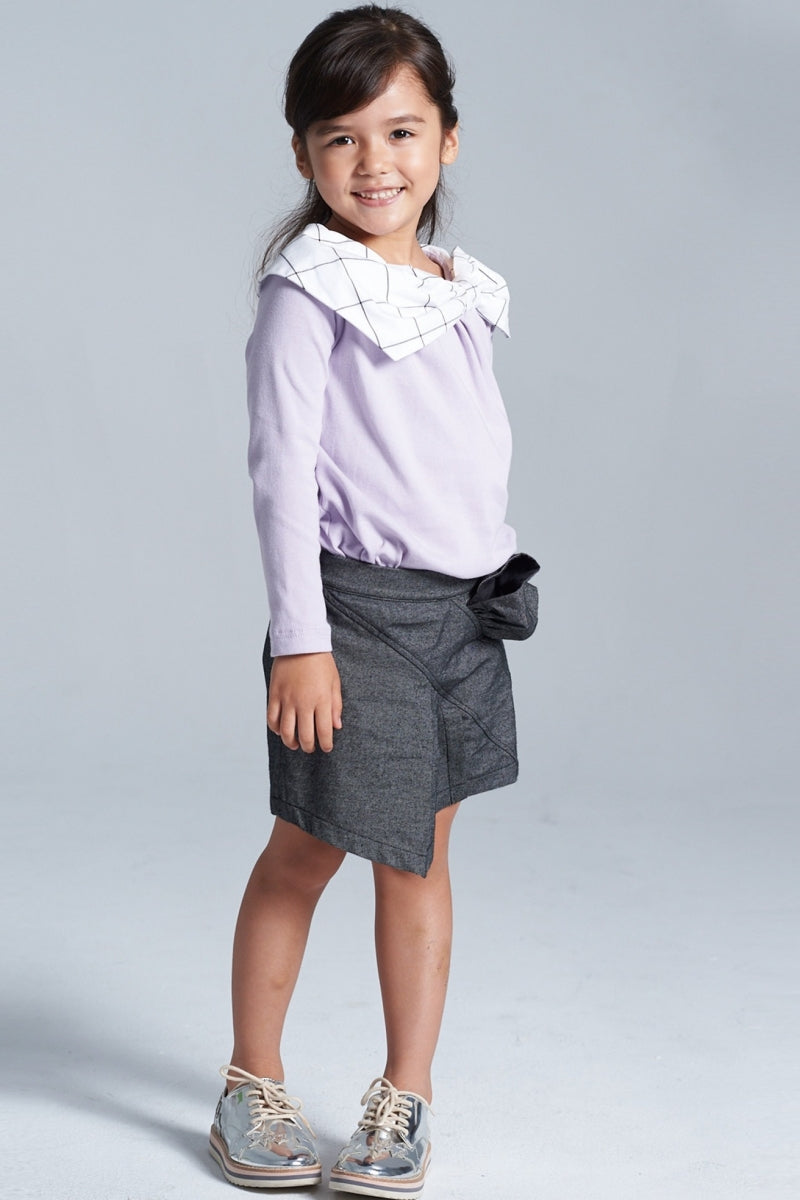 Main | Girls butterfly shawl collar top | bow | 100% organic cotton