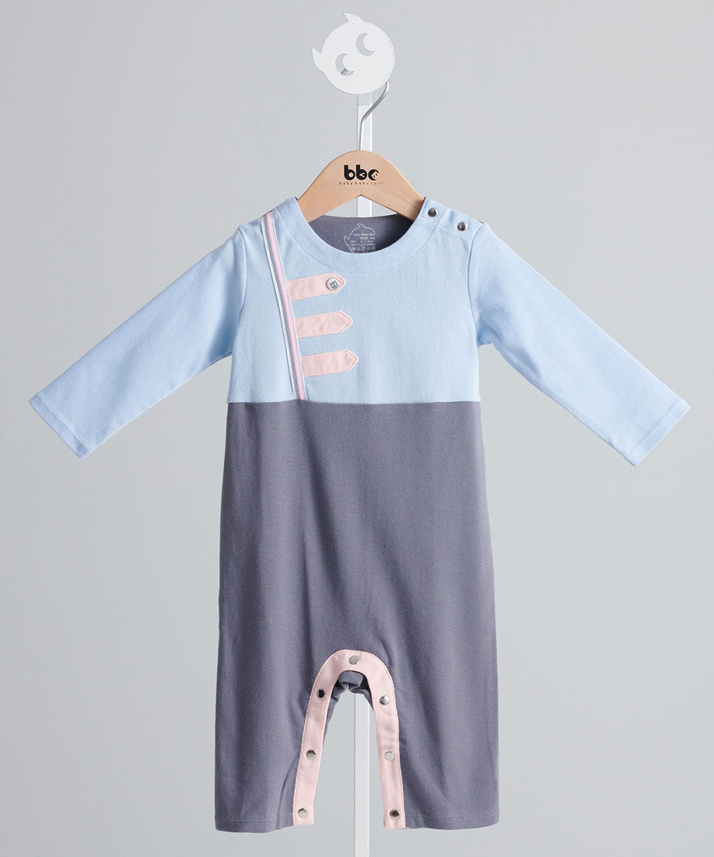 Main | Toddler Royal Military Bunny Romper | Paneled | 100% organic cotton