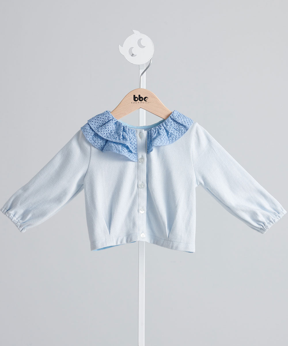 Main | Toddler Chanson Ruffle Knit Jacket | Paneled | 100% organic cotton