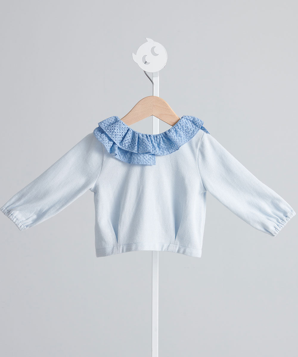 Main | Toddler Chanson Ruffle Knit Jacket | Paneled | 100% organic cotton
