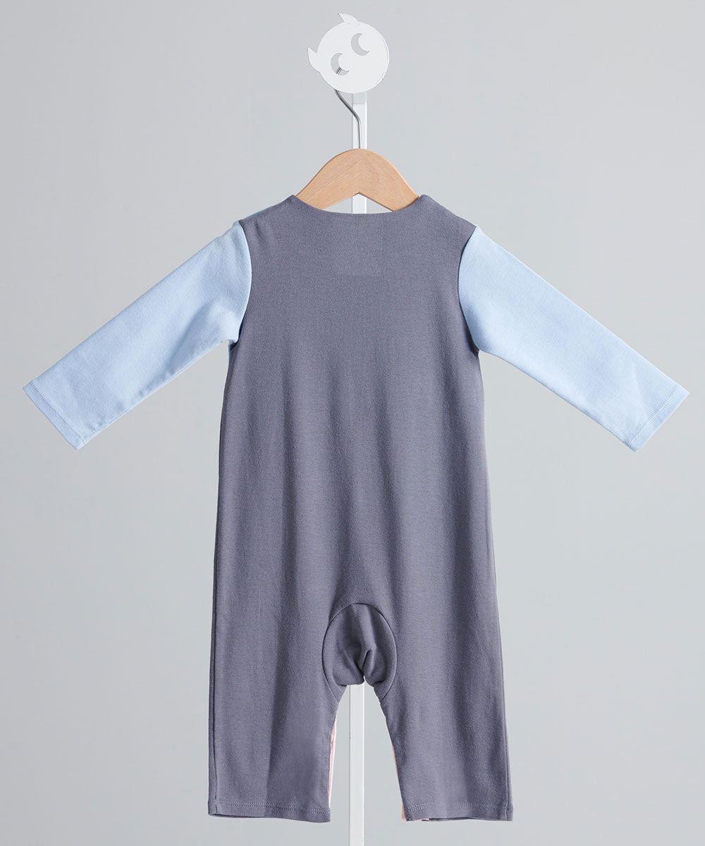 Main | Toddler Royal Military Bunny Romper | Paneled | 100% organic cotton