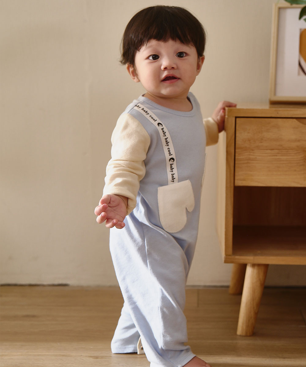 Main | Toddler Duffy Pocket Bunny Romper | Paneled | 100% organic cotton