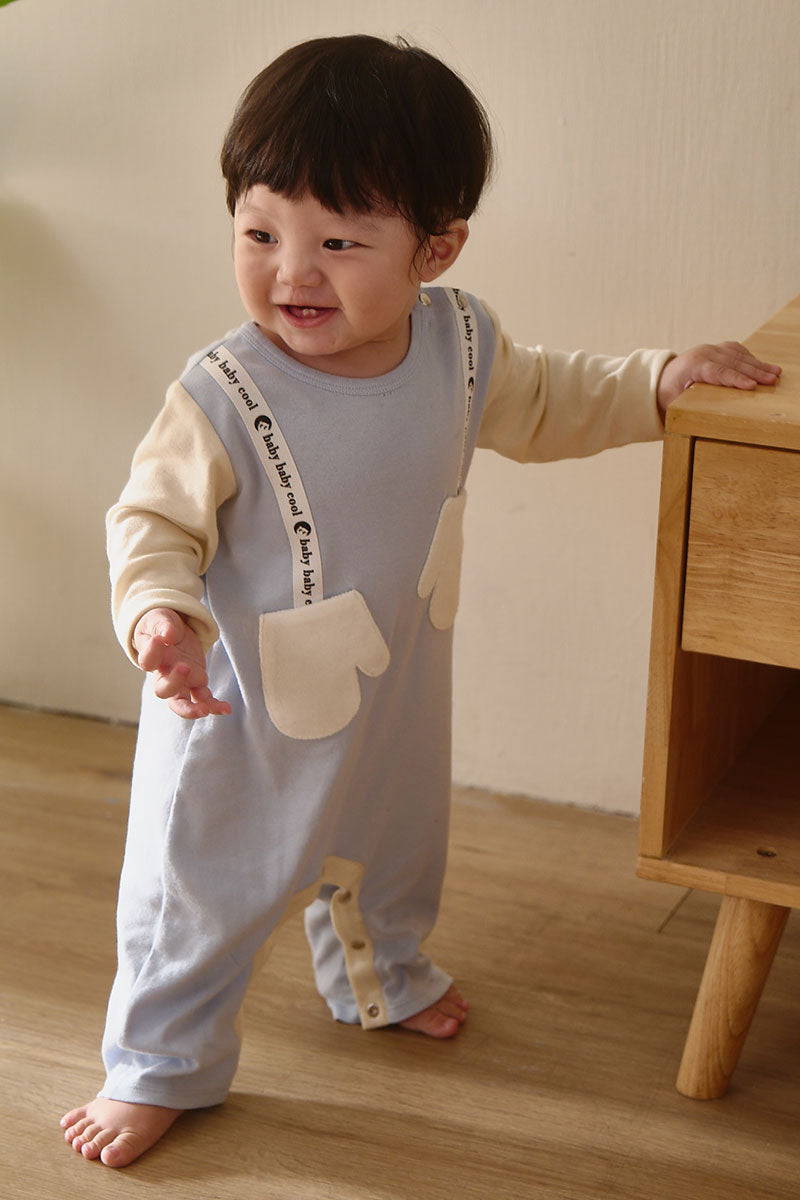 Main | Toddler Duffy Pocket Bunny Romper | Paneled | 100% organic cotton