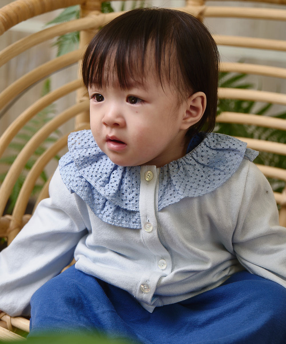 Main | Toddler Chanson Ruffle Knit Jacket | Paneled | 100% organic cotton