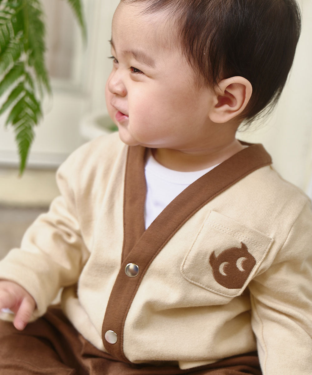 Main | BBC classic logo for children cardigan | Elf logo | 100% organic cotton