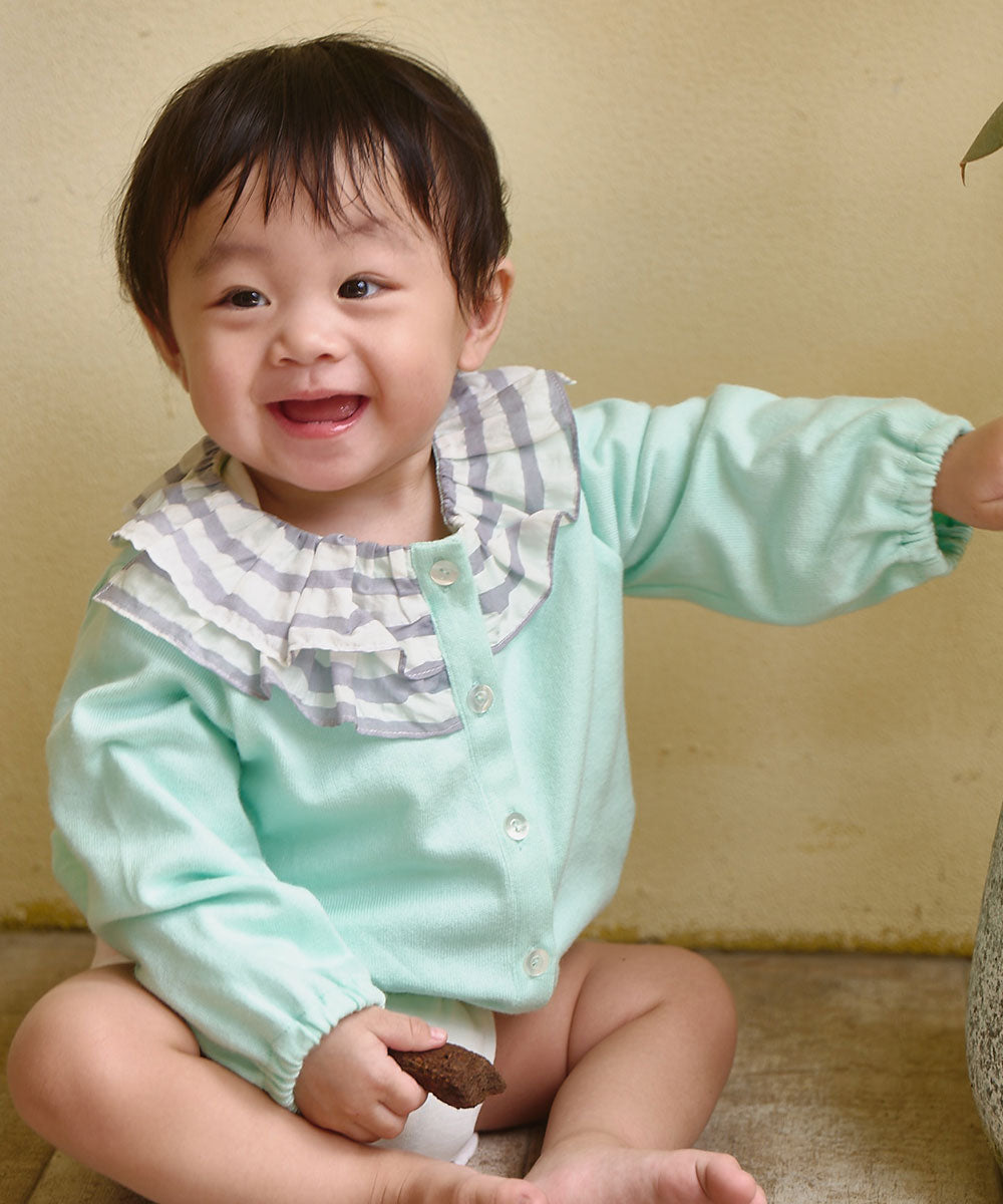 Main | Toddler Chanson Ruffle Knit Jacket | Paneled | 100% organic cotton