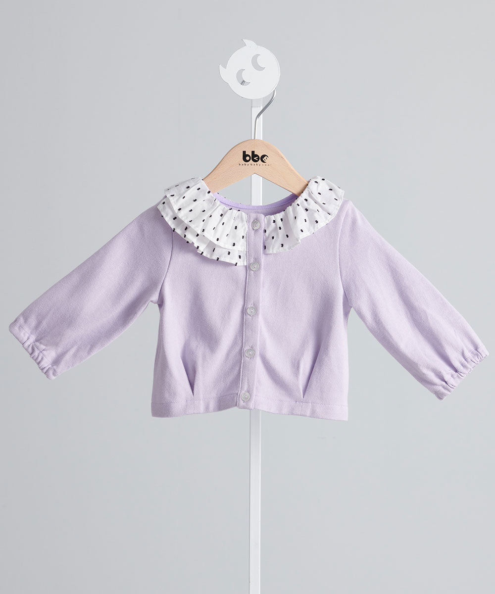 Main | Toddler Chanson Ruffle Knit Jacket | Paneled | 100% organic cotton