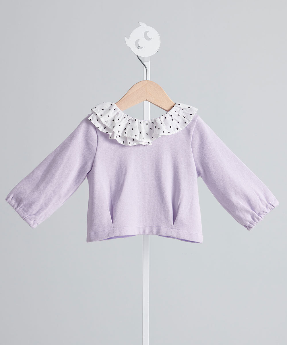 Main | Toddler Chanson Ruffle Knit Jacket | Paneled | 100% organic cotton