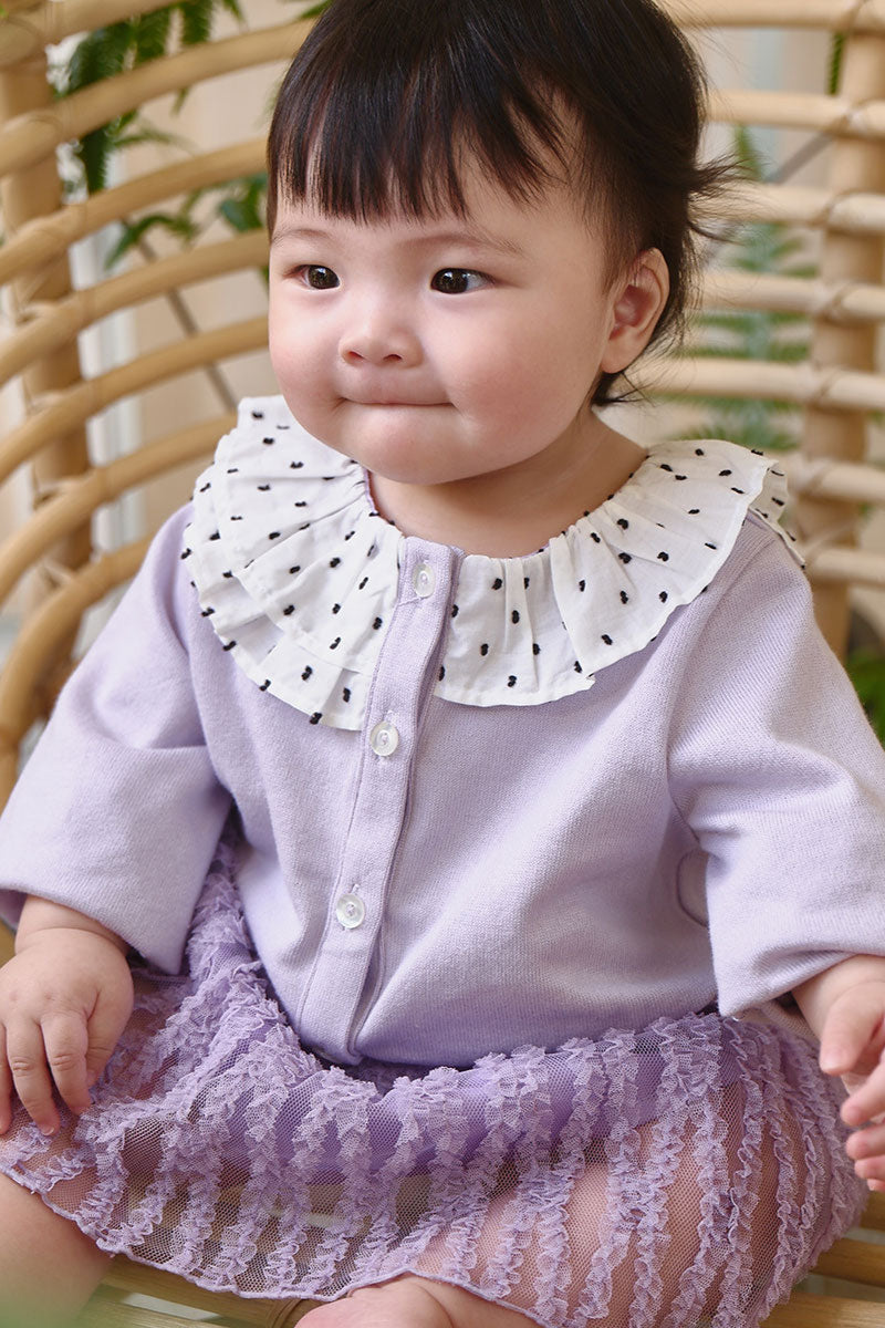 Main | Toddler Chanson Ruffle Knit Jacket | Paneled | 100% organic cotton