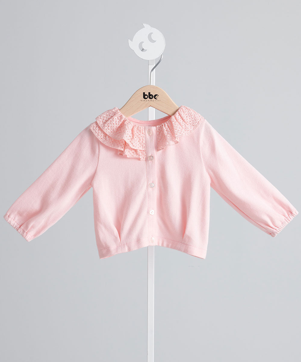 Main | Toddler Chanson Ruffle Knit Jacket | Paneled | 100% organic cotton