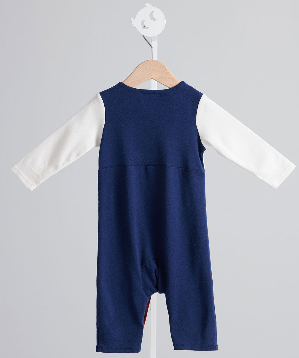 Main | Toddler Royal Military Bunny Romper | Paneled | 100% organic cotton