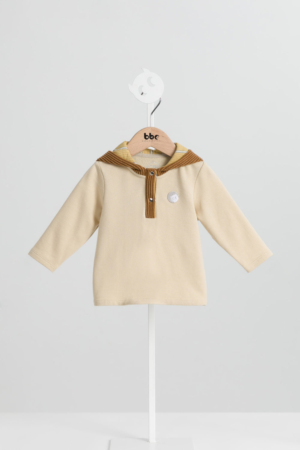 Main | 幼兒 Warm Hug拼接帽Tee | 長袖拼接 運動風 連帽設計 | 100%有機棉