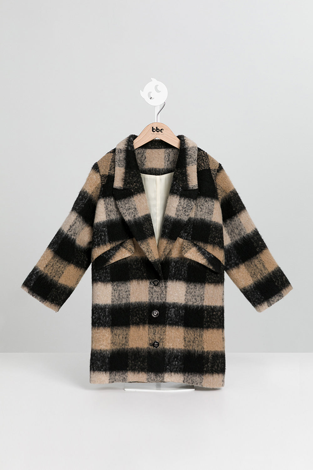 【預購】Luxury | 女童 Snowfield格紋大衣 | 長袖立體剪裁 格紋 西裝領