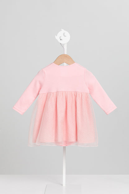 Luxury | 幼兒 Tulle Tale包屁洋裝 | 長袖花瓣 蝴蝶結 多層次