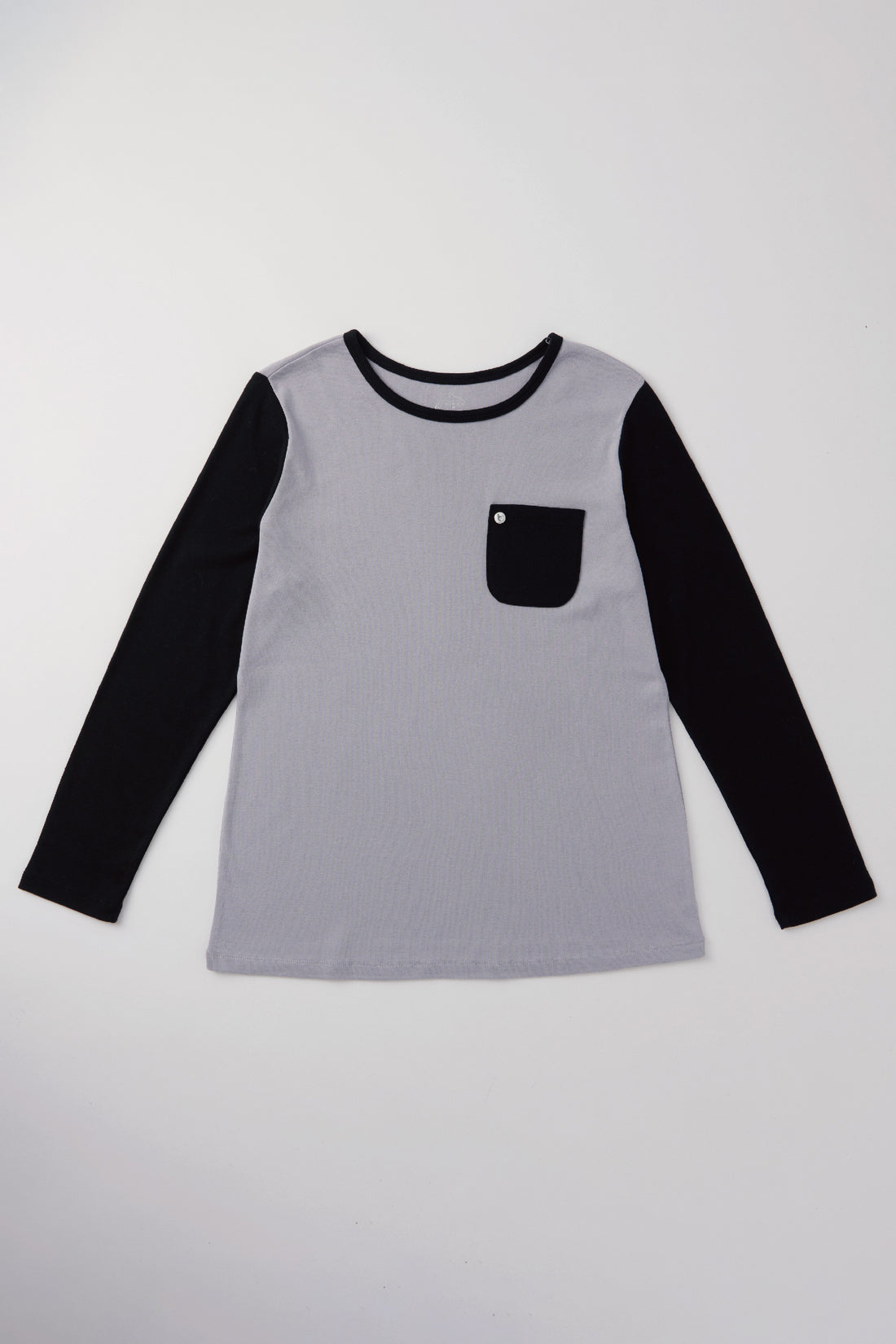 Basic | 成人 100%有機棉居家套組-女士(黑灰) | 拼接 | 100% 有機棉