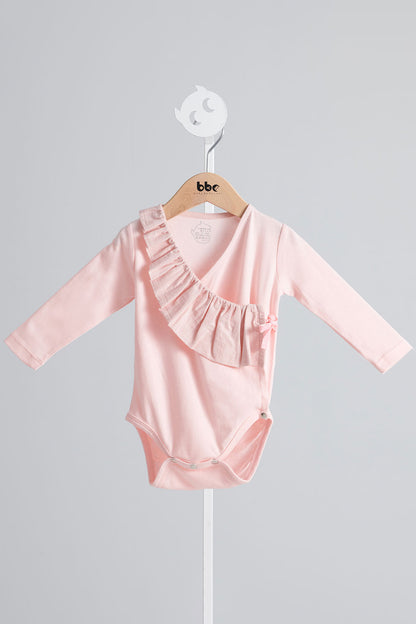 Main | Newborn Newborn Series - Full-open Strappy Lotus Leaf Bodysuit | Spliced Lotus Leaf | 100% Organic Cotton