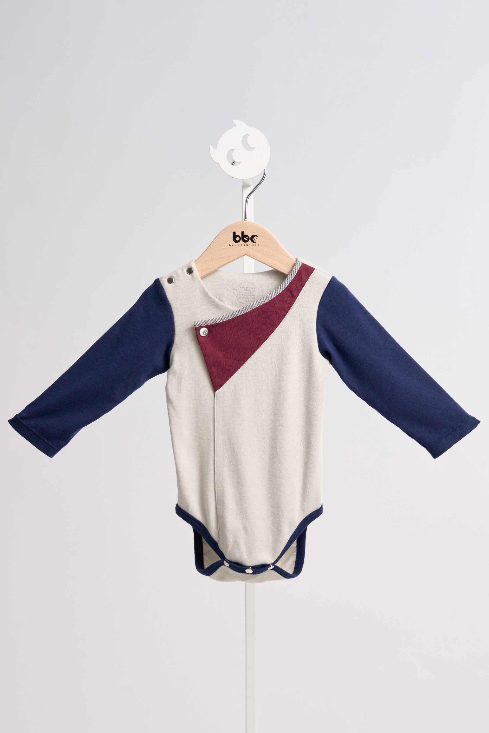 Main | Toddler Bermuda Lapel Bodysuit | Paneled | 100% organic cotton