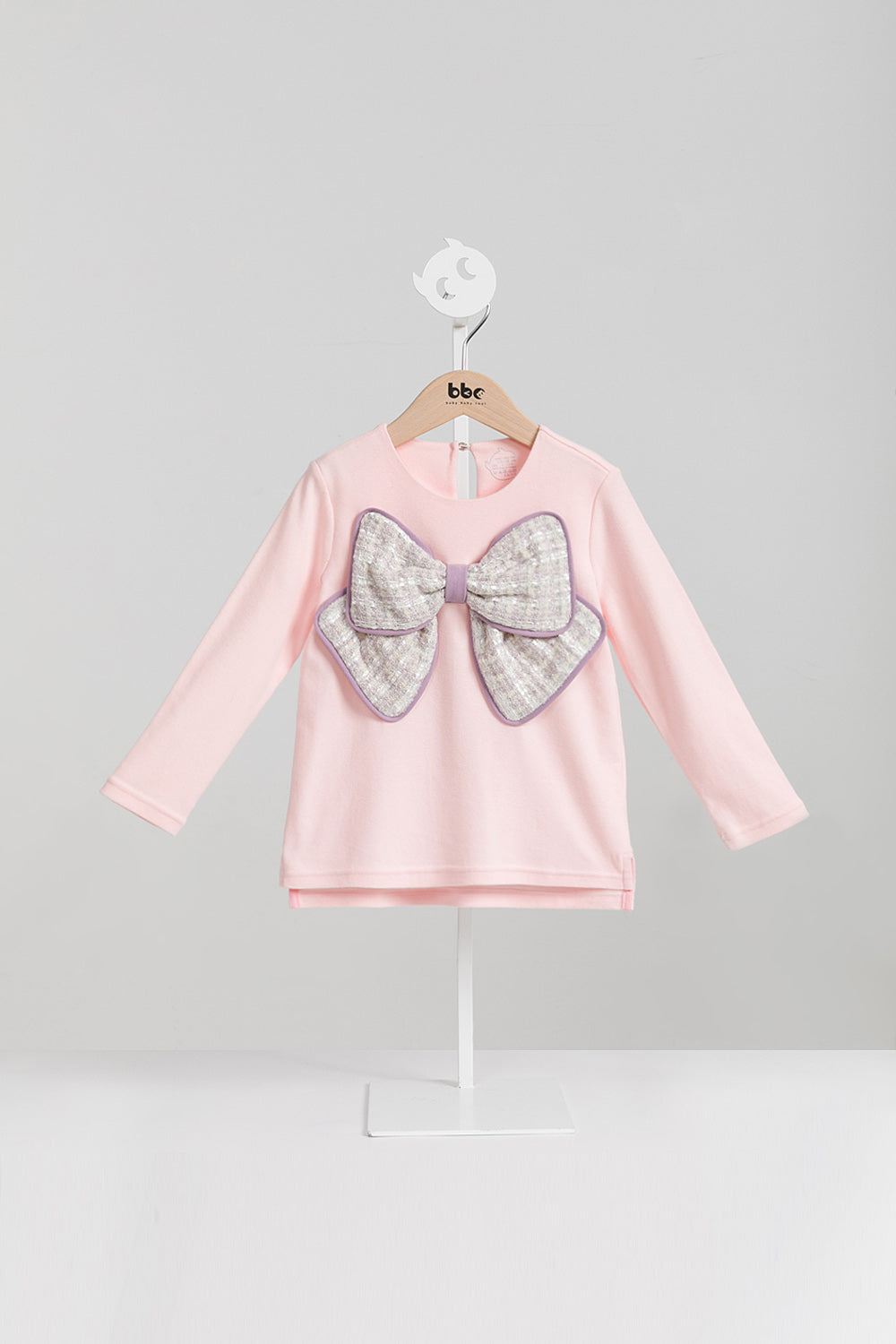 【預購】Main | 女童 Aurora毛呢蝴蝶上衣 | 長袖蝴蝶結 立體剪裁 毛呢拼接 | 100%有機棉