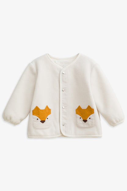 Luxury | 幼兒 Little Fox Wanderer 無領壓扣狐狸口袋長袖外套
