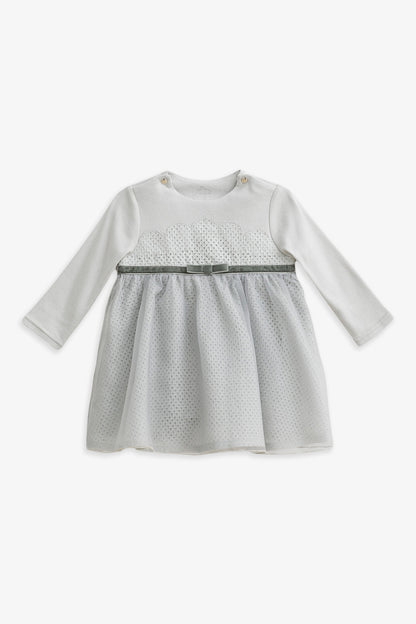 Luxury | 幼兒 Tulle Tale包屁洋裝 | 長袖花瓣 蝴蝶結 多層次