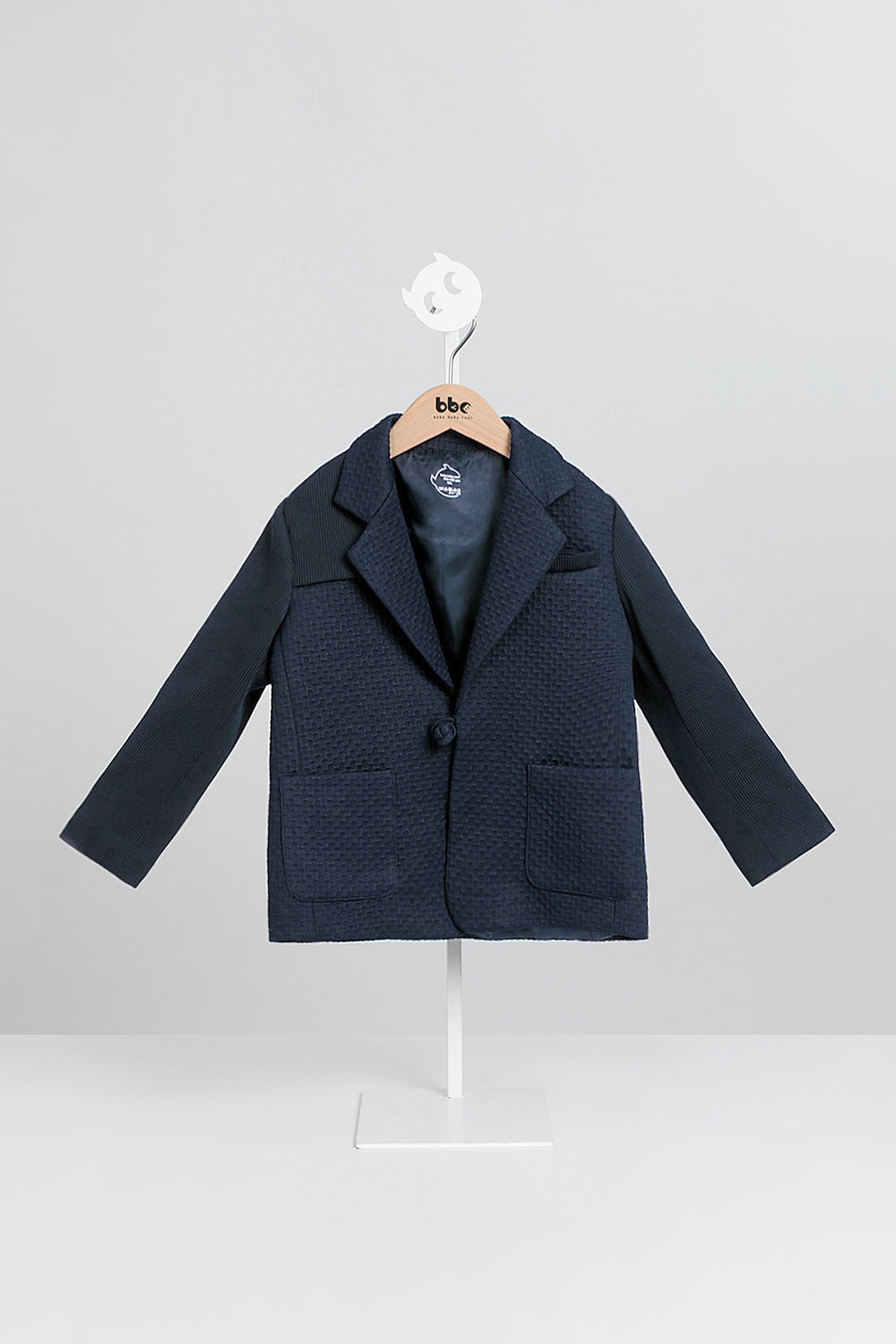 【預購】Luxury | 男童 聯名款親子潮流西裝外套 | 長袖西裝領 紋理面料 扭結