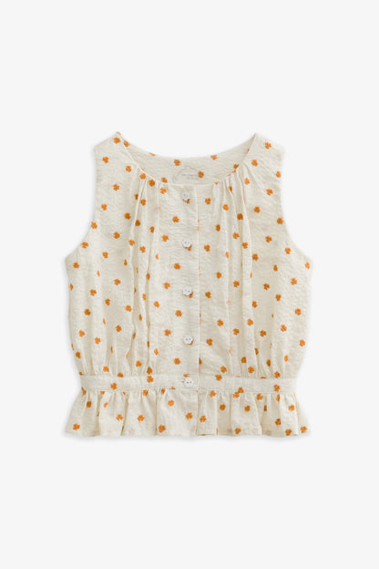 Luxury | 幼兒 Meadow 荷葉花朵刺繡上衣
