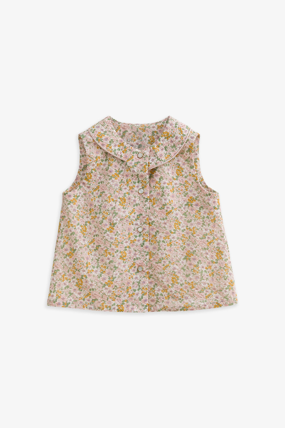 Luxury | 幼兒 Flora 花朵小翻領背心上衣