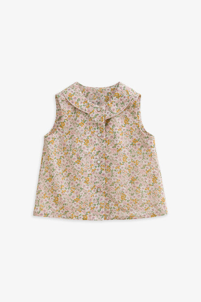 Luxury | 幼兒 Flora 花朵小翻領背心上衣