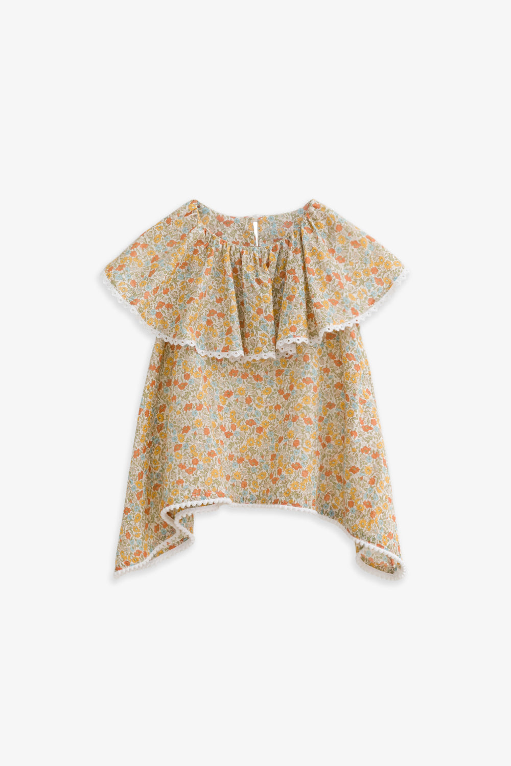 Luxury | 女童 Warm Garden 清新碎花披肩傘擺上衣