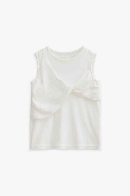 【預購】Luxury | 女童 Mini Fleur 立體扭結造型背心上衣