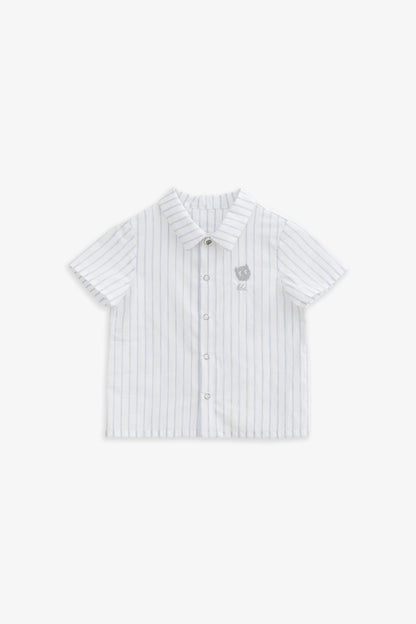 【預購】Main | 幼兒 Prep Stripe 小精靈 Logo條紋襯衫 | 100% 有機棉