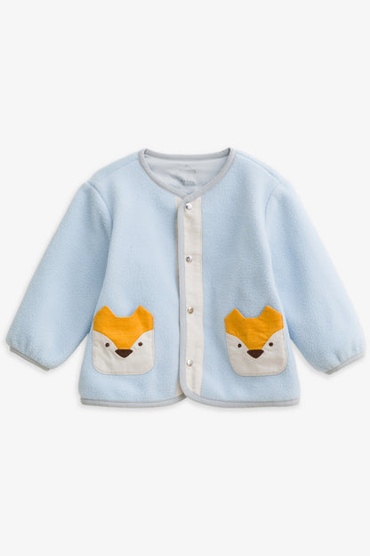 Luxury | 幼兒 Little Fox Wanderer 無領壓扣狐狸口袋長袖外套
