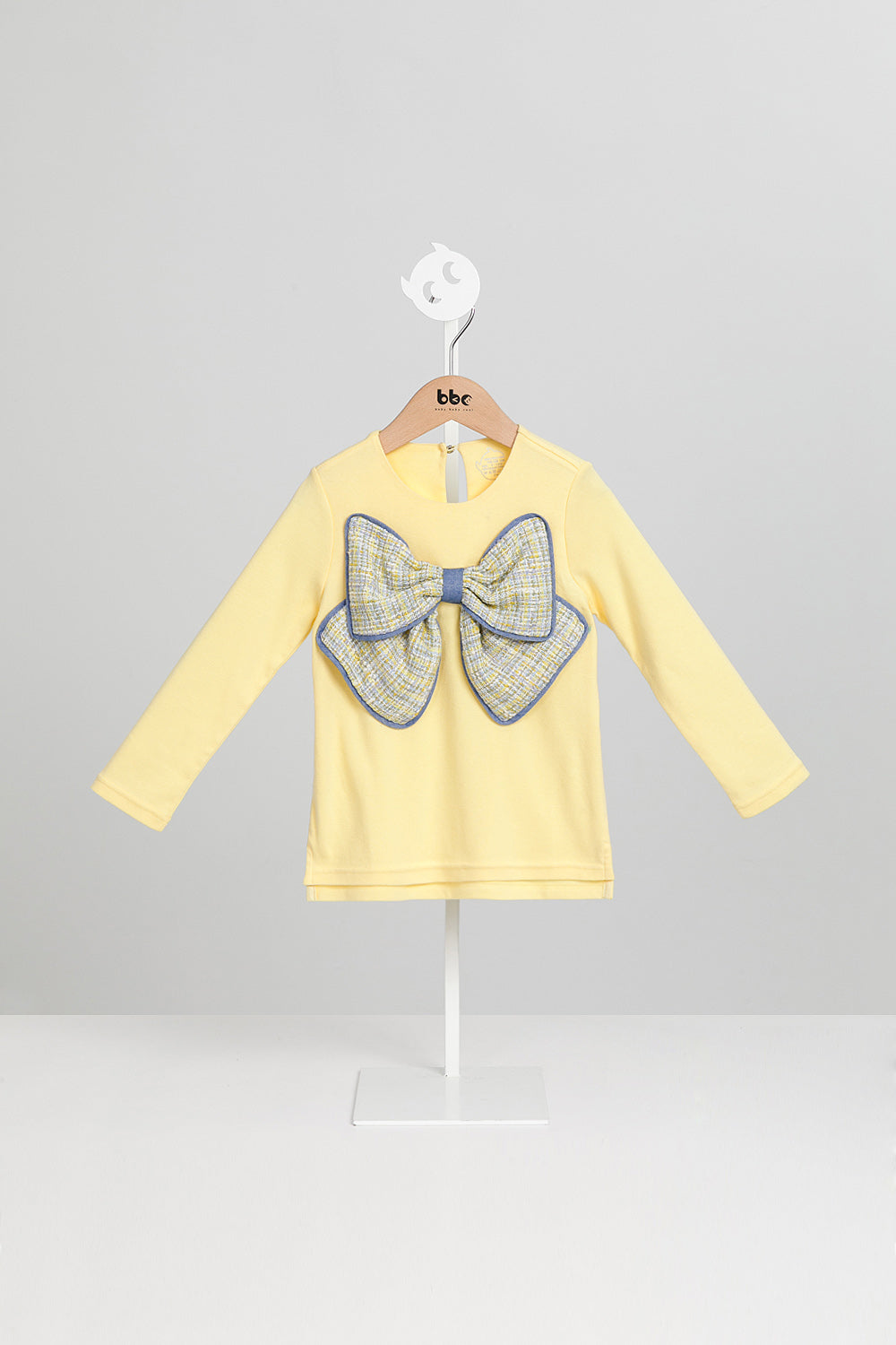 【預購】Main | 女童 Aurora毛呢蝴蝶上衣 | 長袖蝴蝶結 立體剪裁 毛呢拼接 | 100%有機棉