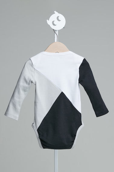 Main | Toddler three-color patchwork bodysuit | patchwork | 100% organic cotton