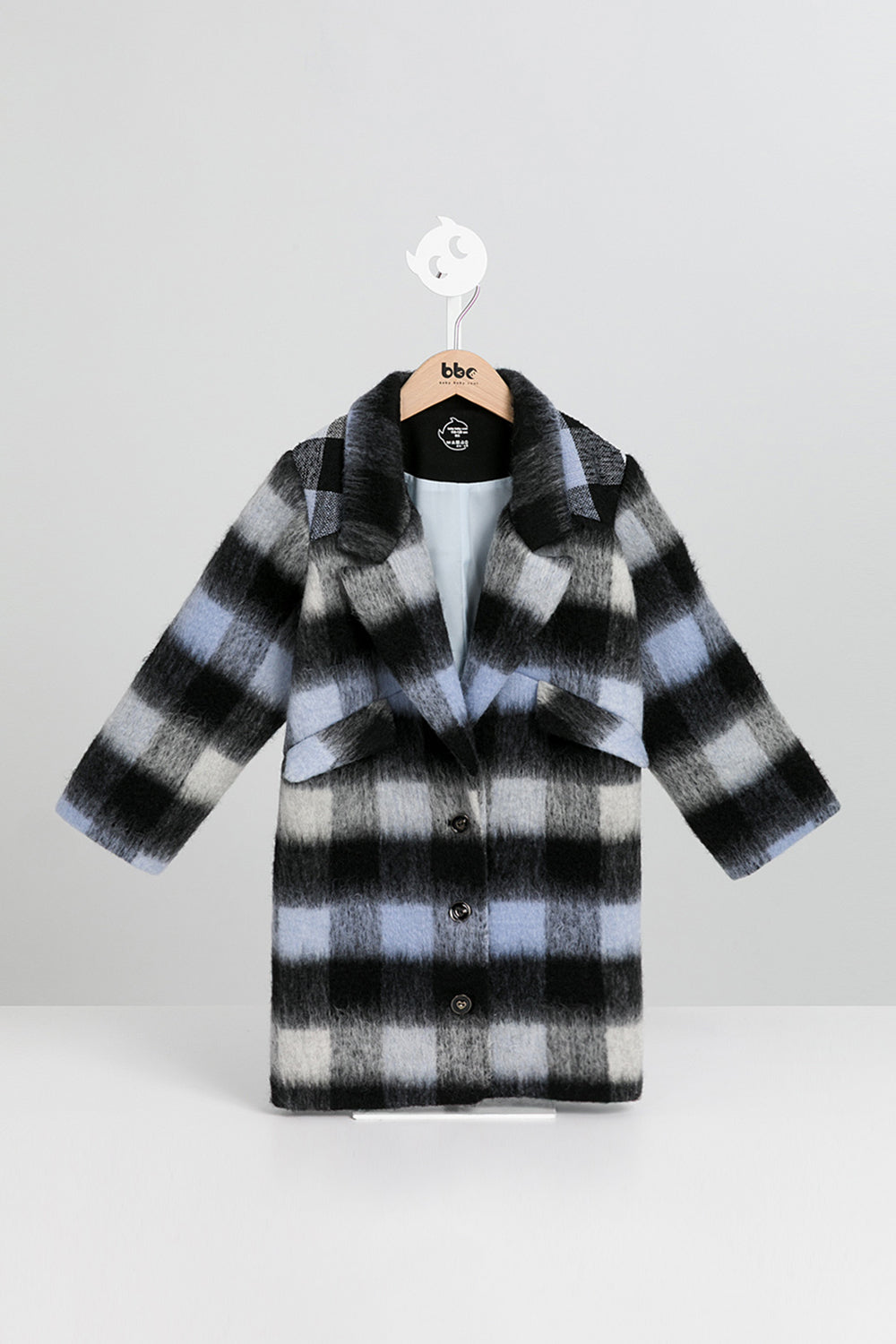 【預購】Luxury | 女童 Snowfield格紋大衣 | 長袖立體剪裁 格紋 西裝領