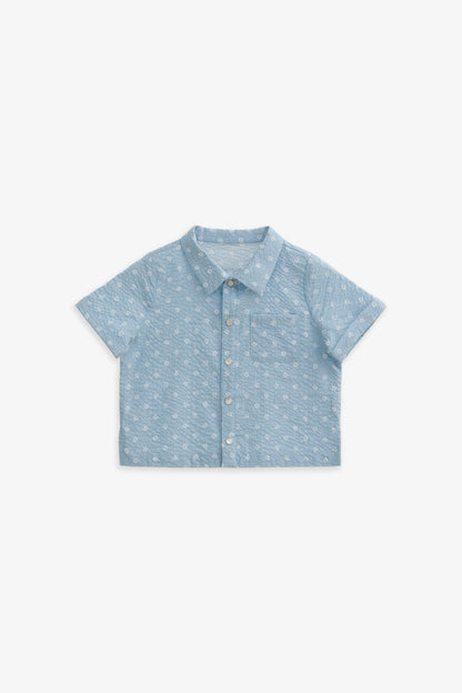 【預購】Luxury | 幼兒 Soft Motif 立體肌理 西裝領口袋襯衫
