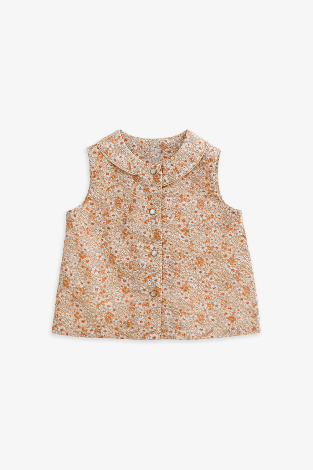 Luxury | 幼兒 Flora 花朵小翻領背心上衣
