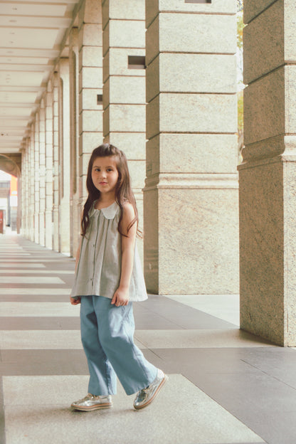 Main | Girls Sicilian shirt vest | Collar | 100% organic cotton