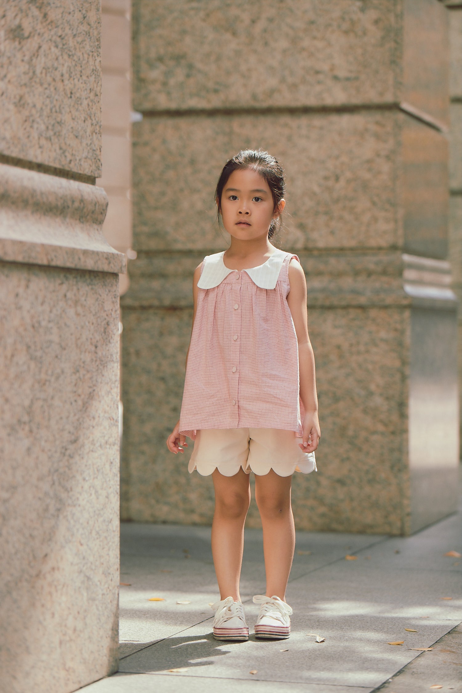 Main | Girls Sicilian shirt vest | Collar | 100% organic cotton