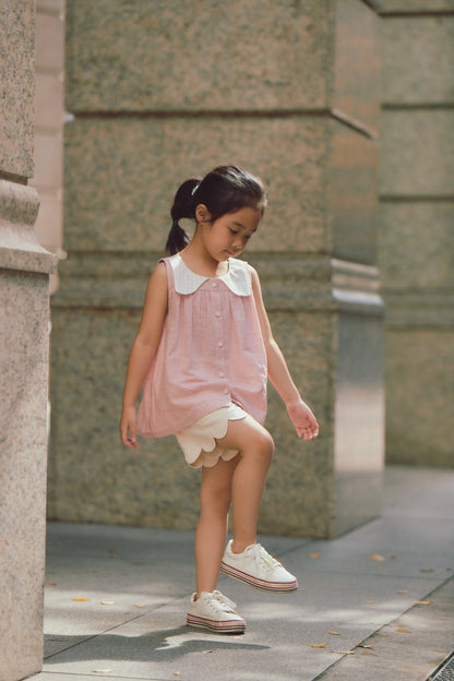 Main | Girls Sicilian shirt vest | Collar | 100% organic cotton