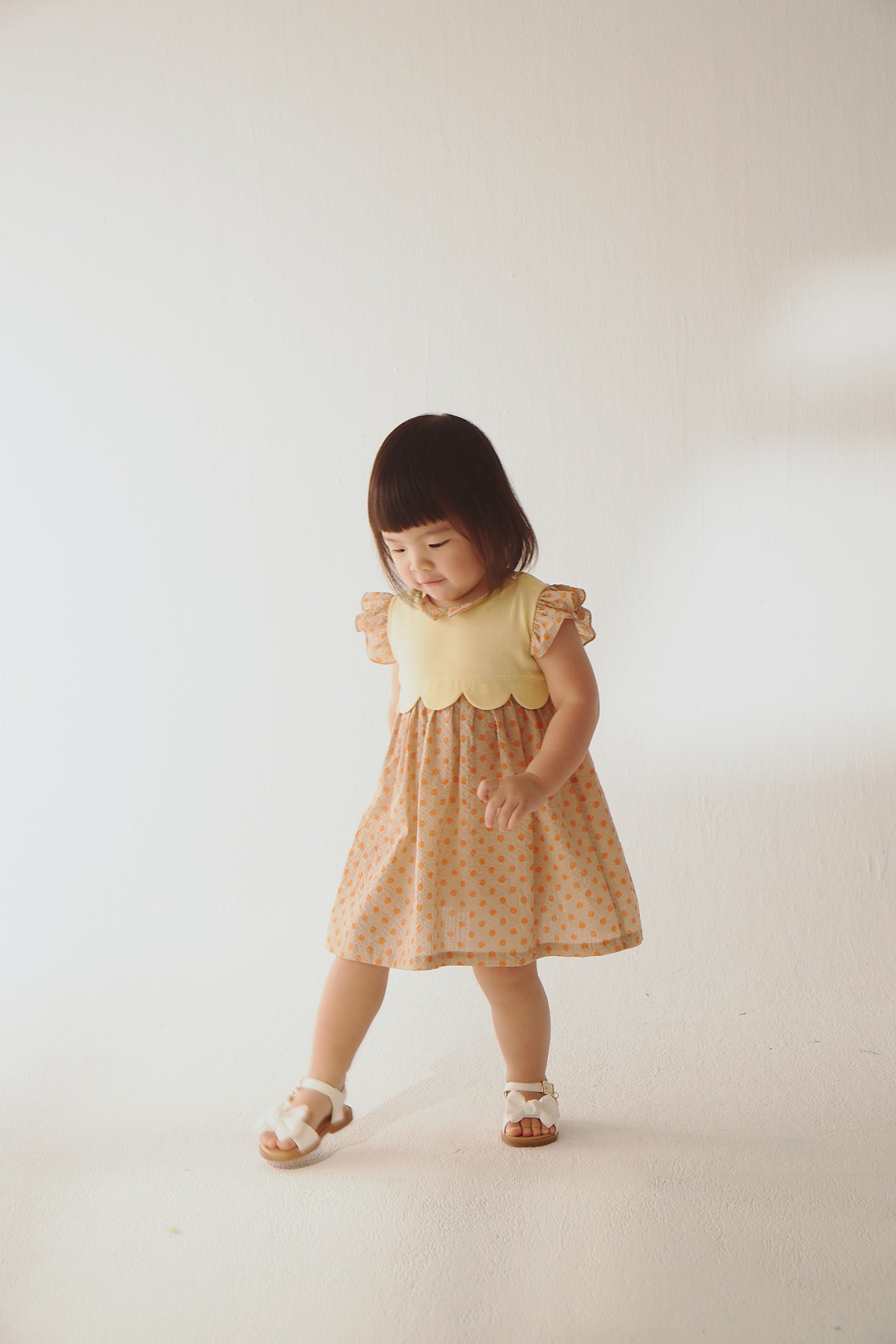 Luxury | 幼兒 微笑雲朵拼接洋裝 | 拼接