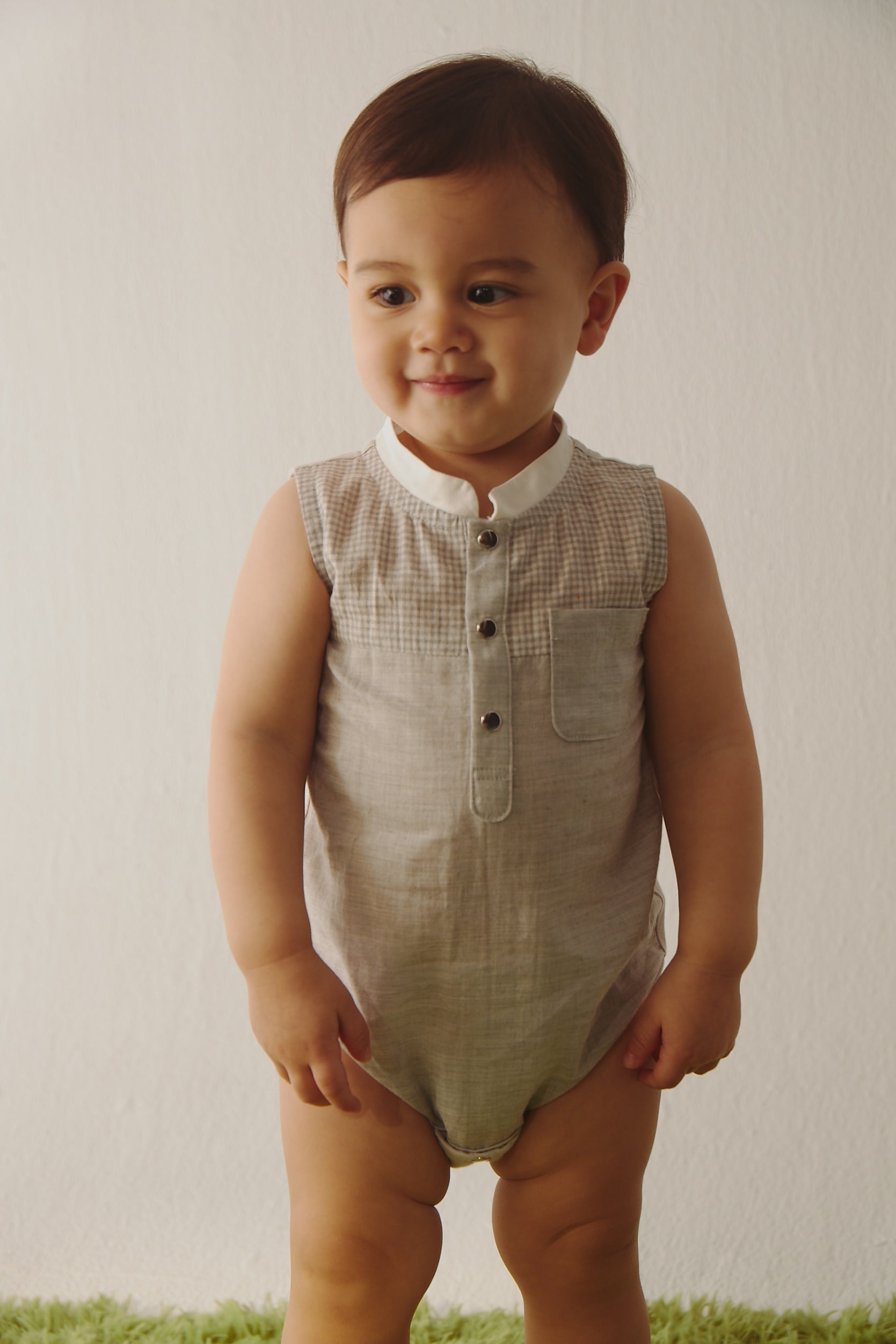 Main | 幼兒 紳士小立領包屁衣 | 立領 拼接 | 100% 有機棉