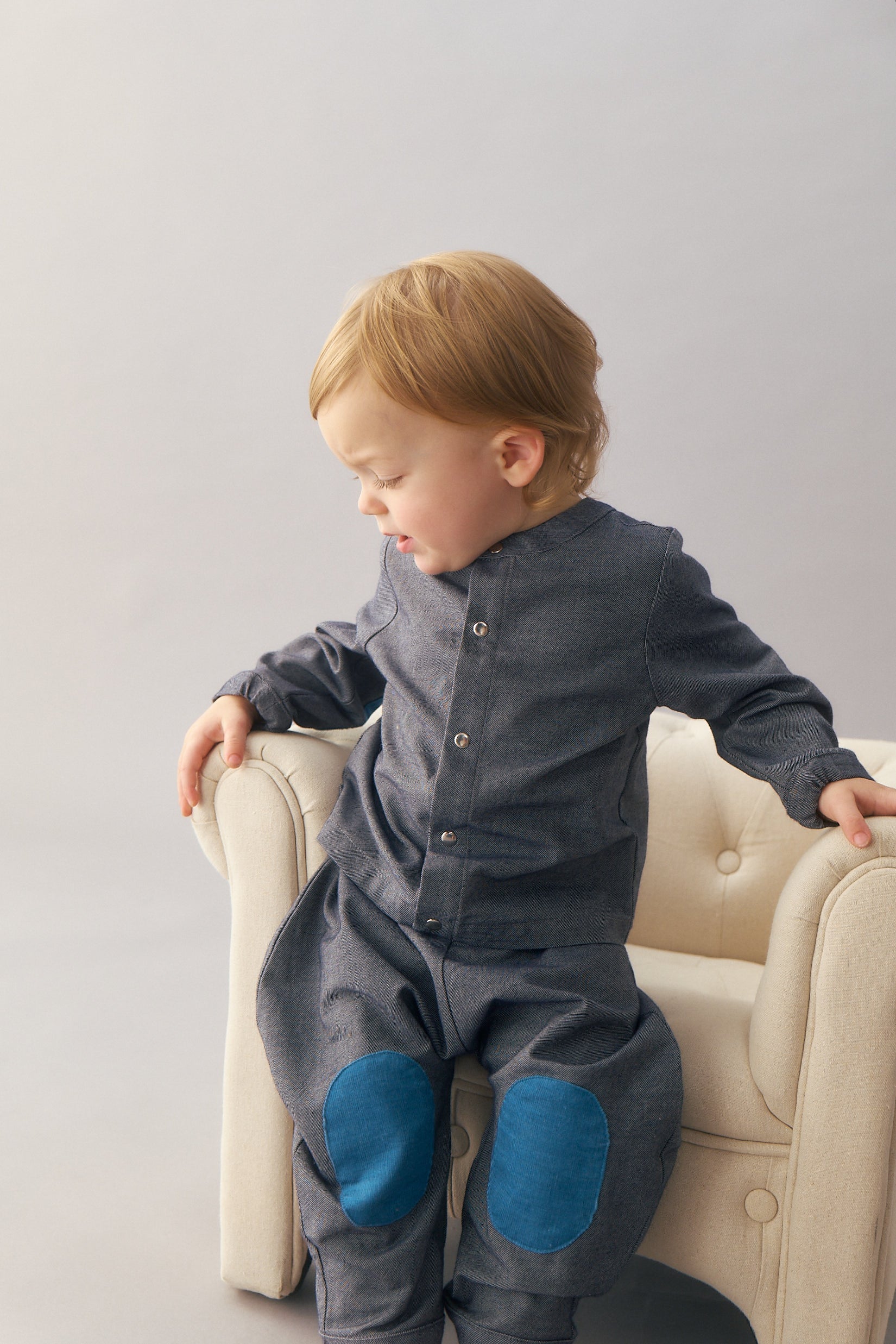 Main | Toddler Organic Cotton Denim Patchwork | Stitching | 100% Organic Cotton