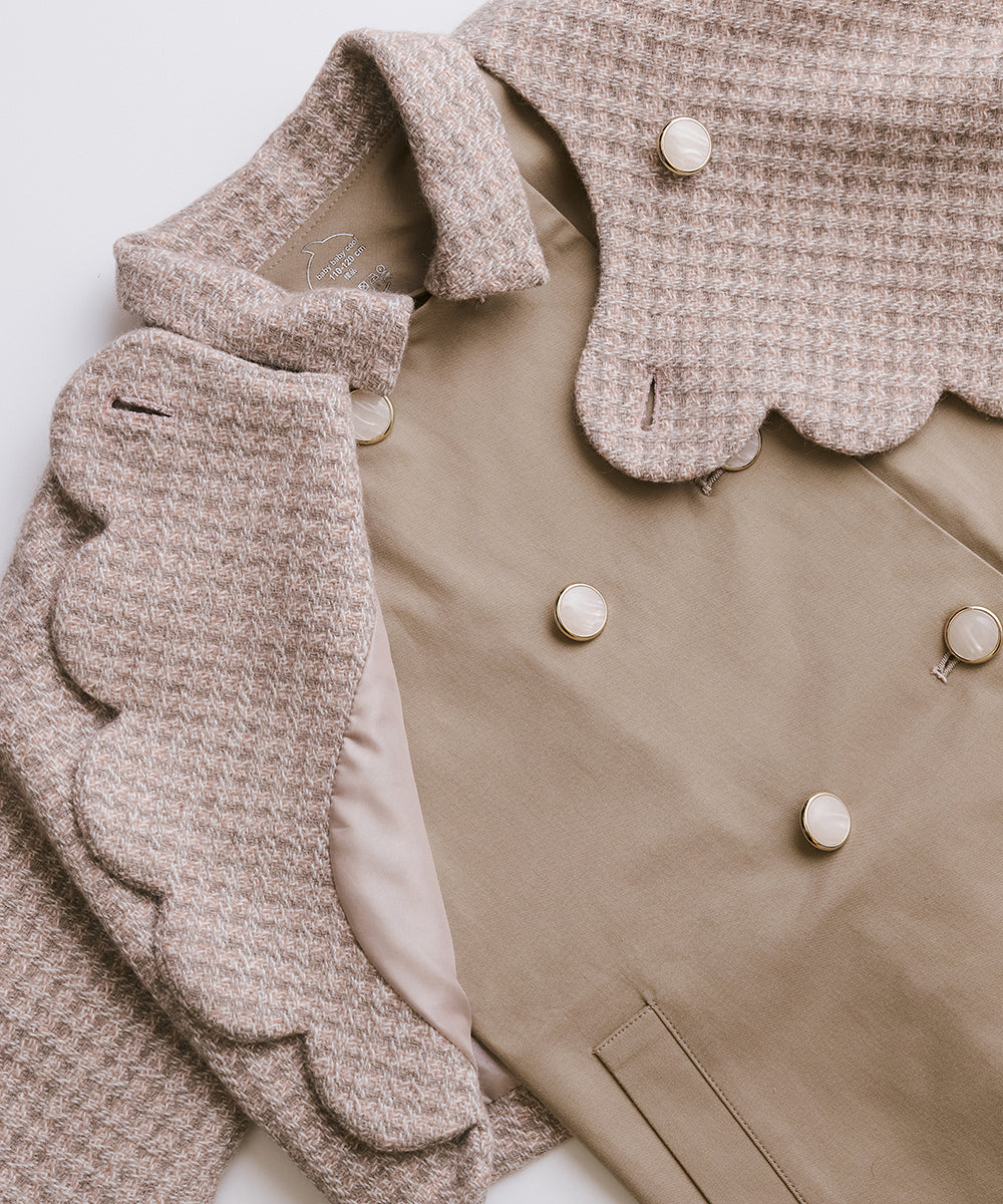 Luxury | 女童 花瓣造型兩穿羊毛防風大衣 | 可拆式